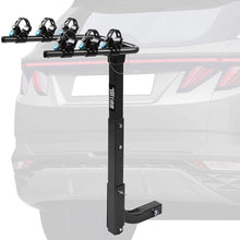 TUFFIOM 3-Bike Hitch Mount Rack with Stabilizer, Bicycle Carrier Holder for Car Truck SUV Minivan with 2Inch Hitch Receiver, Adjustable Mounting Saddles & Rubber Straps, Black