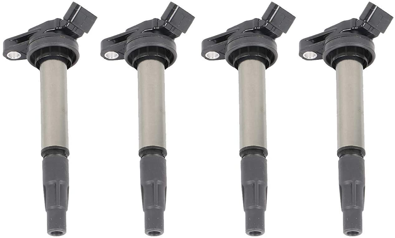 Ignition Coil Pack Set of 4 - Compatible with Toyota, Lexus & Scion Vehicles - 1.8L L4 Corolla, Matrix, Prius, V, Plug-In, Vibe, xD, CT200h - Replaces 90919-02252, UF596, 90919-02258, C1714, UF619