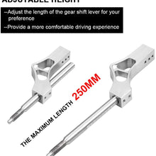 Sporacingrts Adjustable Short Shift Extension Shifter Knob with Adapters for Honda Civic Integra CRX (Silver)