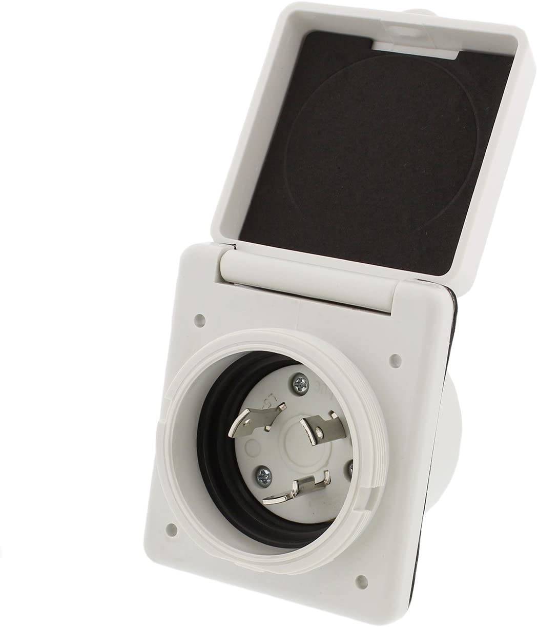 ABN Power Inlet Male Inlet Power Socket, Electric Inlet Box, 30a, 125 Volt – Outdoor Trailer, Boat, RV Power Inlet