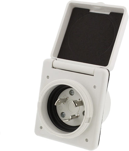 ABN Power Inlet Male Inlet Power Socket, Electric Inlet Box, 30a, 125 Volt – Outdoor Trailer, Boat, RV Power Inlet