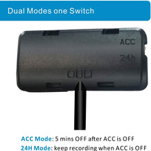 VECLESUS OBD Power Cable Mini Fuse Tap Interface Dash Camera, Acc / 24H Mode with Low Voltage Protection OBD Adapter Hardwire Charger Cable