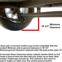TrailerLegs one axle set, SEMA award winning, trailer stabilizer and storage jacks, boat trailer, travel trailer, fifth wheel trailer, horse trailer and toy hauler