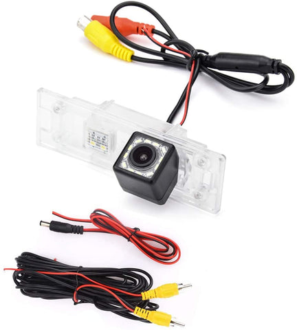 eHANGO Car Rear View Camera Bracket License Plate Lights Housing Mount for BMW 1 E81 E87 F20 F21 BMW 6 E63 F06 F12 F13 BMW Z4 E85 E86 E89 (12 LED)