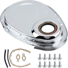 Qiilu Replacement Car Aluminum Alloy Timing Chain Cover Kit Gasket Seal Bolts Fit for Chevy SBC 283 327 305 350 383 400 Engines