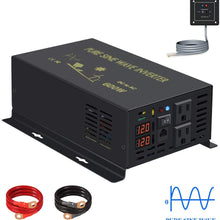WZRELB 3500W 24VDC 120VAC Pure Sine Wave Power Inverter, 2 AC Outlets, Wired Remote Control, RV (RBP-350024WR)