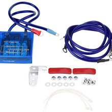 Universal 12V Digital Electric Voltage Stabilizer Kit, Fuel Saver Car Vehicle Voltage Regulator Rectifier with Earth Ground Cables and Mounting Hardware Kit for Car Truck(Black)