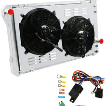 OzCoolingParts Pro 3 Row Core Aluminum Radiator + 2 x 12" Fan w/Louver Shroud + Thermostat/Relay Wire Kit for 1982-1992 83 84 85 86 87 88 89 90 91 Chevy Camaro P20 P30/Pontiac Firebird/GMC P2500 P3500