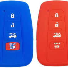 Coolbestda 2Pcs Rubber 4buttons Smart Key Fob Full Protector Remote Skin Cover Case Keyless Jacket for 2018 Toyota Camry C-HR Prius HYQ14FBC Black