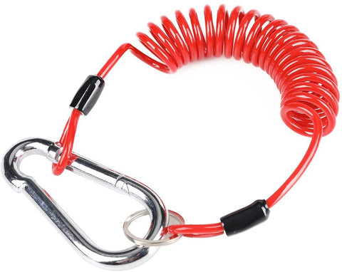 Tutor Auto Trailer Safety Rope for RV Trailer Emergency Camper - Trailer Breakaway Cable/Lanyard | Coiled Brake Away Cable | Anti-Lost Cable (4 Foot)