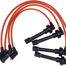94-01 7mm High Performance Engine SPARK PLUG WIRES Wire Set Replacement for Honda Acura Integra Type-R GSR B18 DOHC VTEC (Red)