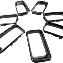 XBEEK 7PCS Chrome Grille Grill Rings Clip-in Trim Cover Inserts Frame Fit for 2011-2016 Jeep Compass (Silver)