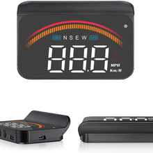 3.5” Upgrade HUD OBD2 GPS Speedometer Odometer Compass Mileage Diagnostic Cleaner Display Altitude Flux Data Clock Alarm Overspeed Temperature Pressure Turbine 2 Systems Compatible for All Vehicles