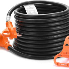 MICTUNING Heavy Duty 30 Amp RV Extension Cord with Handle and Cord Organizer - 30 Feet, 10 Gauge, 125V, 3750W