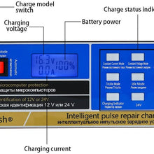 Full Automatic Car Battery Charger 12V/24V 10Amp Intelligent Pulse Repair Battery Charger Truck Motorcycle Charger