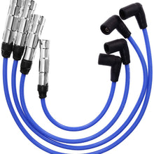 Spark Plug Wire Set Replacement for VW Jetta Golf GL GLS GTI Beetle 2.0L-L4 1998-2001 2011-2014 Replace# 57041 VWC035 Blue