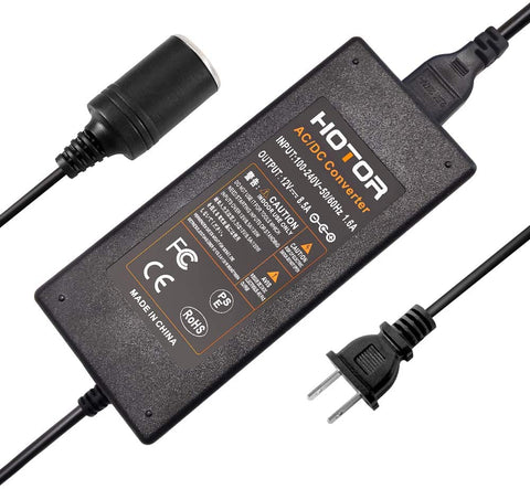 AC to DC Converter, HOTOR 8.5A 100W 110-220V to 12V Car Cigarette Lighter Socket AC DC Power Adapter for Car Vacuum and Other 12V Devices Under 100W