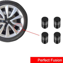 A ABIGAIL Car Tire Valve Stem Caps for Tesla Roadster Model S Model X Model 3 Universal for Car,Motorbike,Trucks,Bike and Bicycle Aluminum 4pcs (Black)