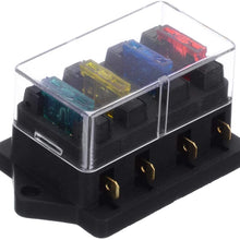 1pcs 4 Way Fuse Box DC 12V 24V 40A Circuit Car Trailer Auto Blade Fuse Box Block Holder ATC ATO Fuse Holder with 4 Fuse
