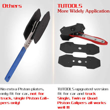 Brake caliper press, TUTOOLS caliper piston spreader, brake tools,brake caliper piston, brake caliper press ratchet with 2 extra pcs Steel Plates, Red