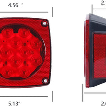 12V Led Submersible Trailer Light Stop Back up Brake Turn Signal Lights for Under 80 inches Boat, Truck, RV, Boat, Trailer and Towing Vehicle, DOT Complied Tail Lamp Assembly, Large