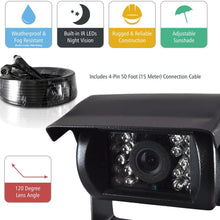 Pyle PLCMTR72 Weatherproof Rearview Backup Camera and Monitor Video System for Bus, Truck, Trailer and Van (2 Cams, 7'' Monitor, Dual DC 12-24V), Black