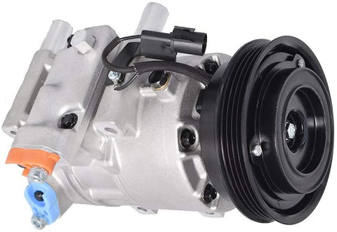 AC Compressor and A/C Clutch, A/C Ports 4 Grooves Replacement for Kia Spectra Spectra5 2.0L 2007 2008 2009 CO 10984C 6512839 977010E125 158350