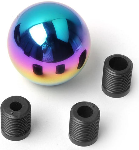 ZHOL Screw Round Chrome Finish Aluminum Manual Transmission Stick Shift Knob Fit(Gift Key Chain)