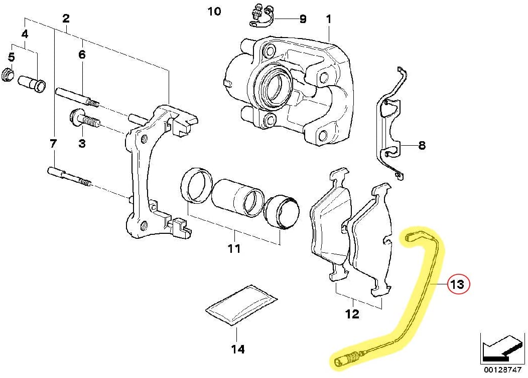 BMW 34-35-6-789-493 Brake Pad Wear Sensor
