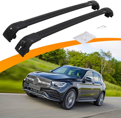 SnailAuto Fit for 2016-2021 Mercedes Benz GLC X253 Black Roof Rack Luggage Cross Bars