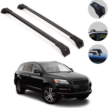 OMAC Roof Racks Lockable Cross Bars Carrier Cargo Racks Rail Aluminium Silver Set 2 Pcs. for Audi Q7 (4L) 2007-2015