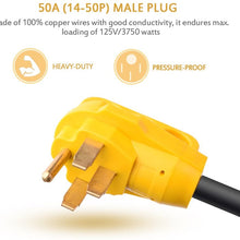 Snowy Fox 50 Amp to 30 Amp RV Adapter - 50Male/30Female RV Electrical Power Adaptors Cable with Innovative 180 Degree Bend Design Easy Ergonomic Grip Handle, 18inches