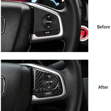 Thenice for 10th Gen Civic Real Carbon Fiber Steering Wheel Trims Inner Wheel Button Decoration Cover for Honda Civic 2020 2019 2018 2017 2016
