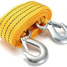 Wangyihan 300cm Yellow car NylonTow Rope durableStraps with forging Iron Hook