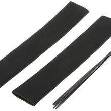 WHWEI 1 Pair Black Neoprene Motorcycle Fork Gaiter Boot Seal Socks Covers Protector Durable Cable Ties for Extra Security