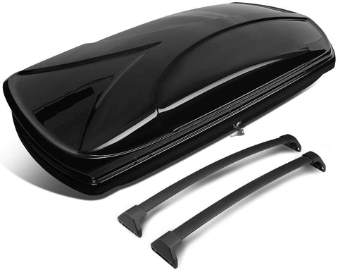 DNA MOTORING PT-ZTL-8130-BK Roof Top Cargo Box + Pair Aluminum Cross Bar