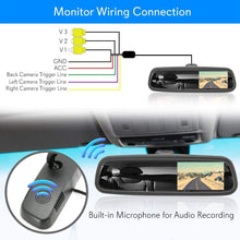 Rear View Backup Camera System - Parking Reverse Car Vehicle Rearview Back Up w/ 4.3” LCD Mirror Monitor Assembly Kit, Night Vision, Tilt-Adjustable Angle, Mounts on License Plate - Pyle PLCM4560