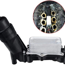 Engine Oil Cooler Filter Housing Adapter Compatible with 2014-2017 Jeep Wrangler Grand Cherokee Dodge Avenger Challenger Charger Durango Caravan Journey Chrysler 200 300 Town & Country Ram 3.6L