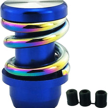 LUNSOM Manual Automatic Transmission Most Car Shifter Knob Aluminium Alloy Knobs Shift Gear Stick Head Red Spring Parts Removable (Black Colorful)