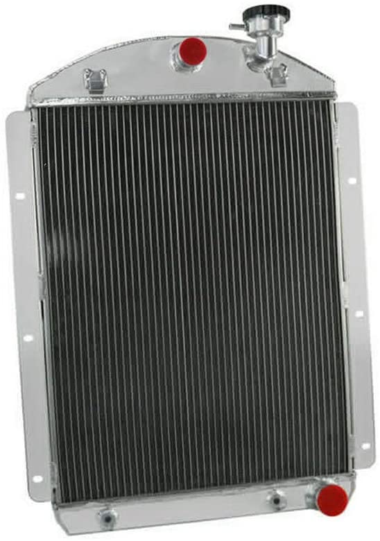 OzCoolingParts 41-46 Chevy Truck Radiator, 4 Row Core All Aluminum Radiator for 1941-1946 1942 43 44 45 Chevy AJ AL AK AM AN BN BL Pickup Truck V8 Small Block