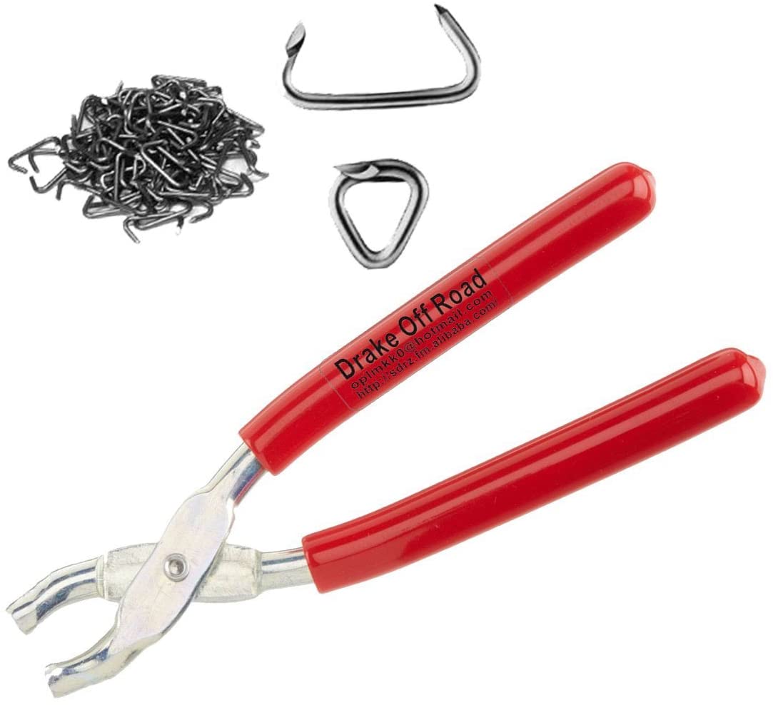 WATERCARBON Tools126 Auto Parts Industries Straight Hog Ring Upholstery Installation Kit Pliers Seat Cover Upholstery Hog Rings pack-100-Piece Ring Set