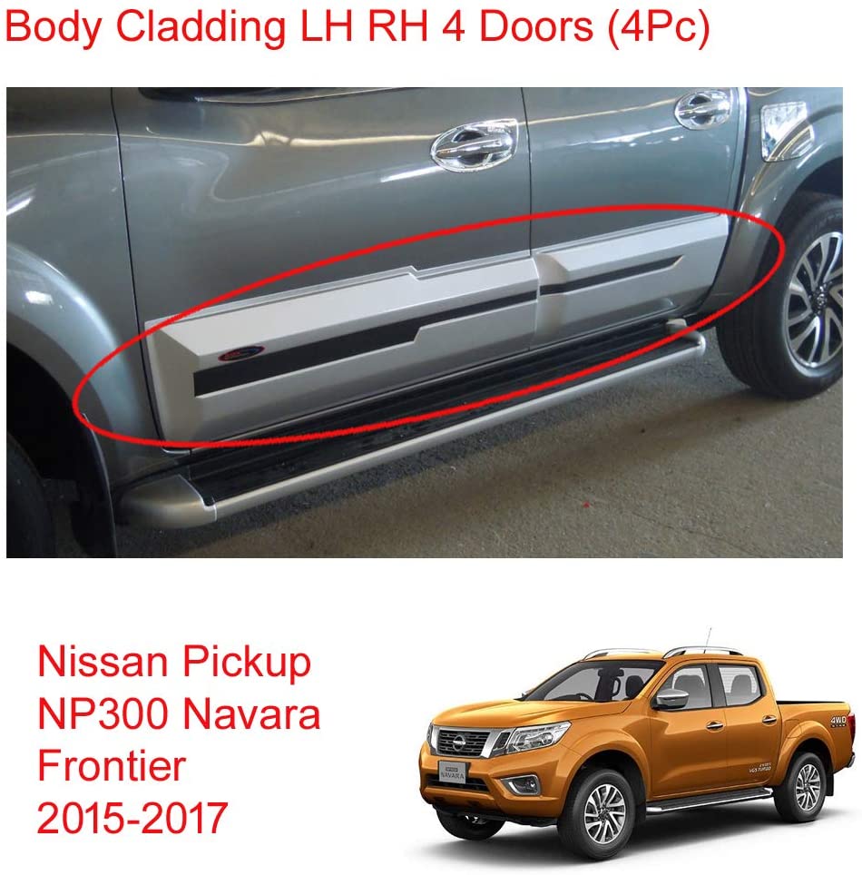 Powerwarauto Body Cladding Lh Rh for Nissan Np300 Frontier Navara D23 4 Doors Medium White Medium White