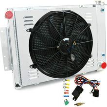 OzCoolingParts Pro 4 Row Core Aluminum Radiator + 16" Fan w/Shroud + Thermostat/Relay Wire Kit for 1967-1969 68 Chevy Camaro/Pontiac Firebird V8, 21" Core