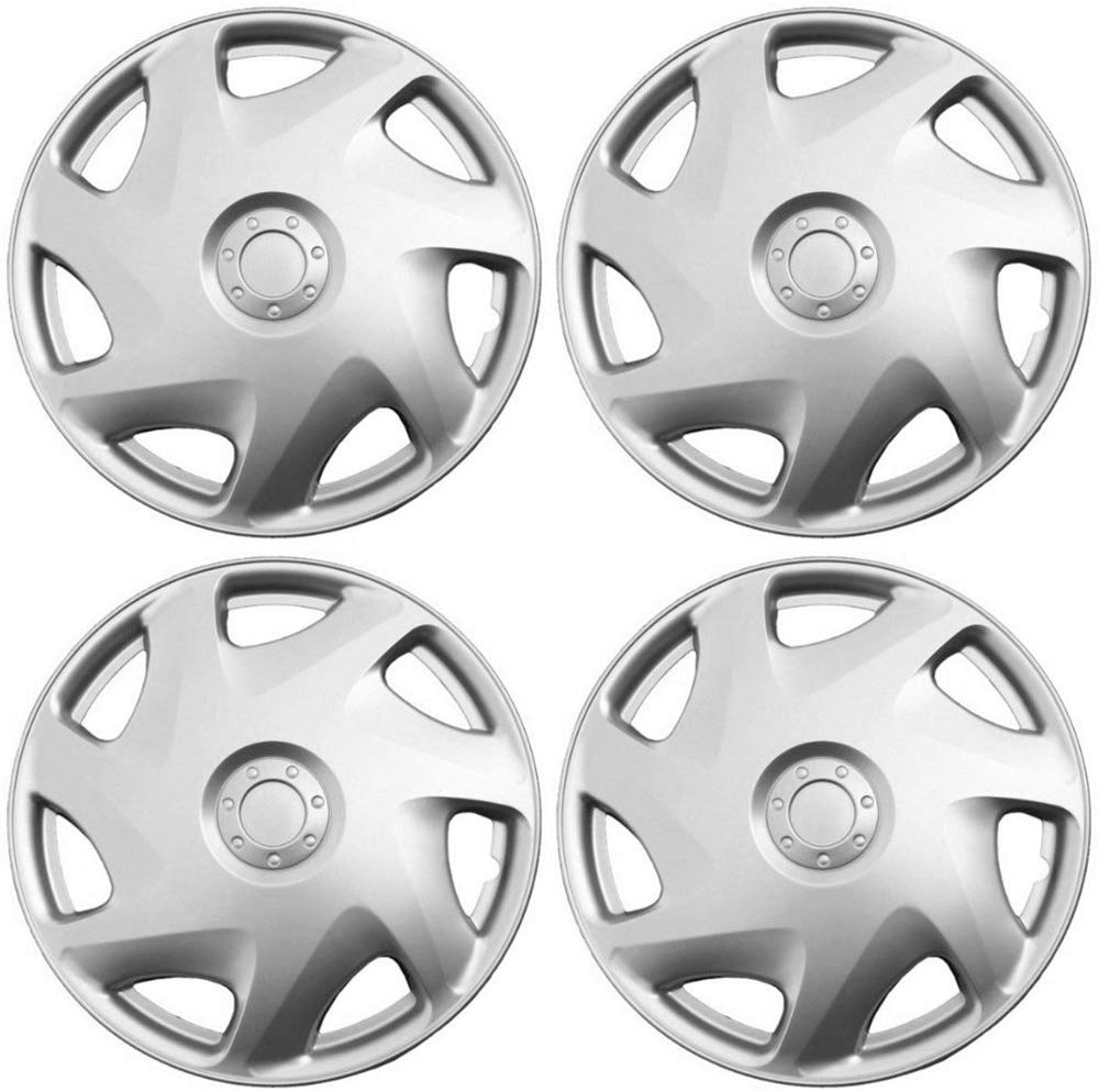 16 inch Hubcaps Best for 2009-2010 Toyota Matrix - (Set of 4) Wheel Covers 16in Hub Caps SIlver Rim Cover - Car Accessories for 16 inch Wheels - Snap On Hubcap, Auto Tire Replacement Exterior Cap)