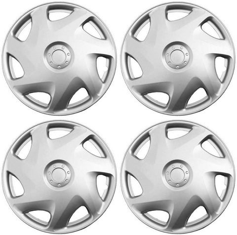 16 inch Hubcaps Best for 2009-2010 Toyota Matrix - (Set of 4) Wheel Covers 16in Hub Caps SIlver Rim Cover - Car Accessories for 16 inch Wheels - Snap On Hubcap, Auto Tire Replacement Exterior Cap)