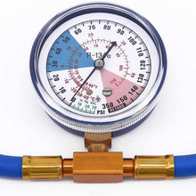 R134a AC Refrigerant Recharge Hose Kit with Measuring Pressure Gauge and 1/2’’ Acme Can Opener Tap Dispensing Valve Fit for Automotive or Home Air Conditioners and Refrigerator Refrigerant Charging