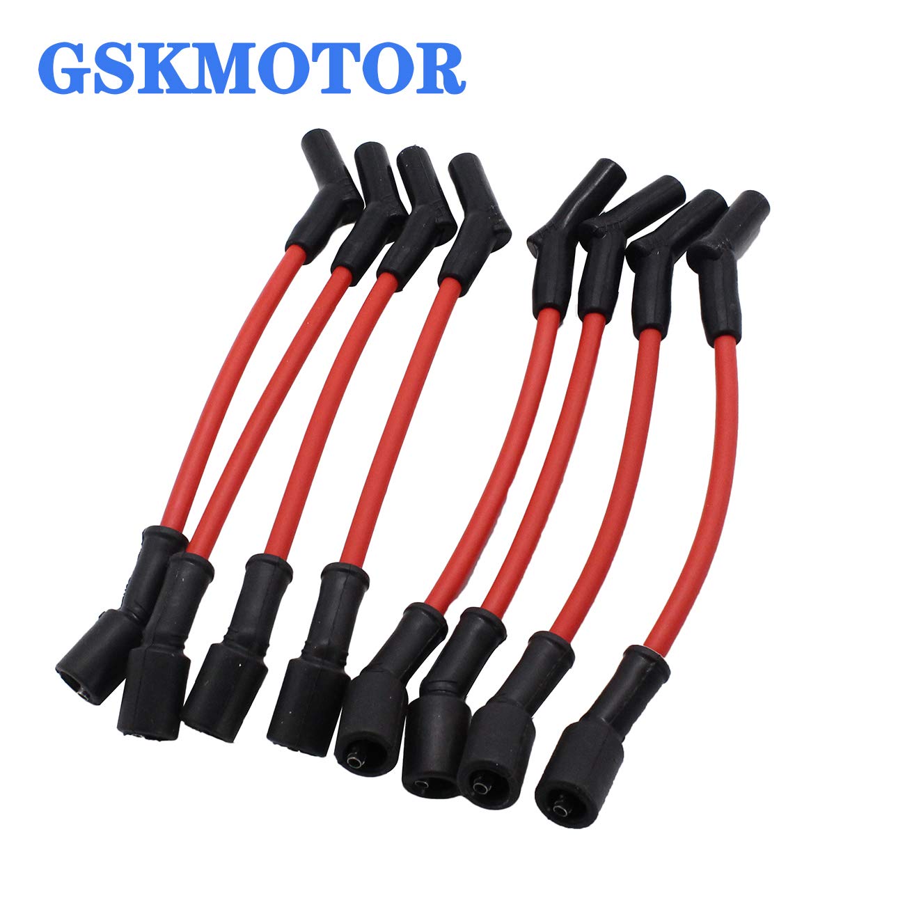 GSKMOTOR Elbow 10.5 mm Spark Plug Ignition Wires Set Replacement for Chevrolet Cadillac GMC Savana Envoy LSx LS1 LS2 LS3 LS6 LS7