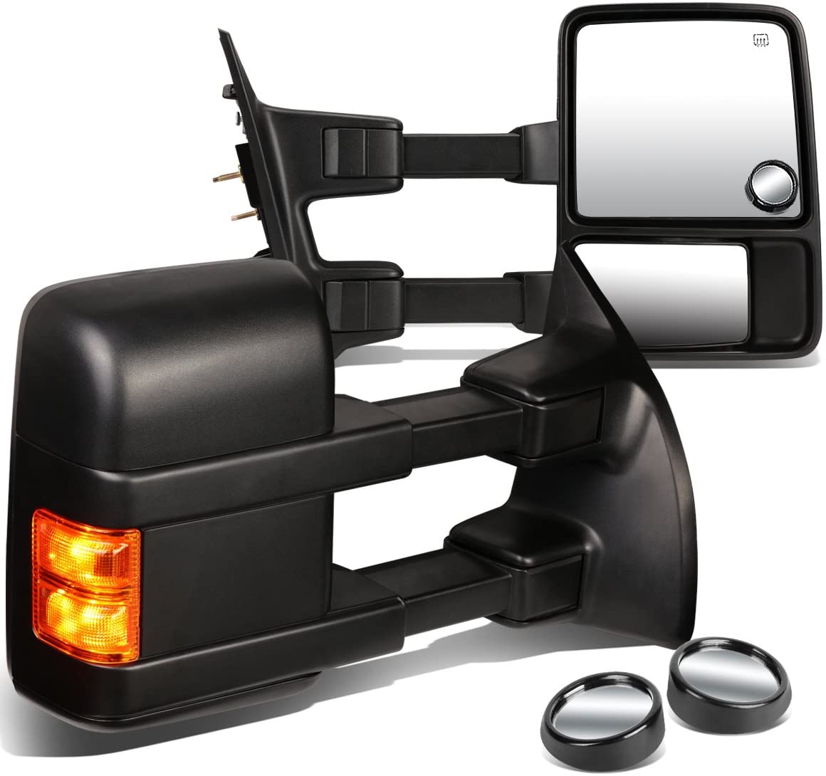 DNA Motoring TWM-026-T888-BK-AM+DM-SY-022 Pair of Towing Side Mirrors + Blind Spot Mirrors