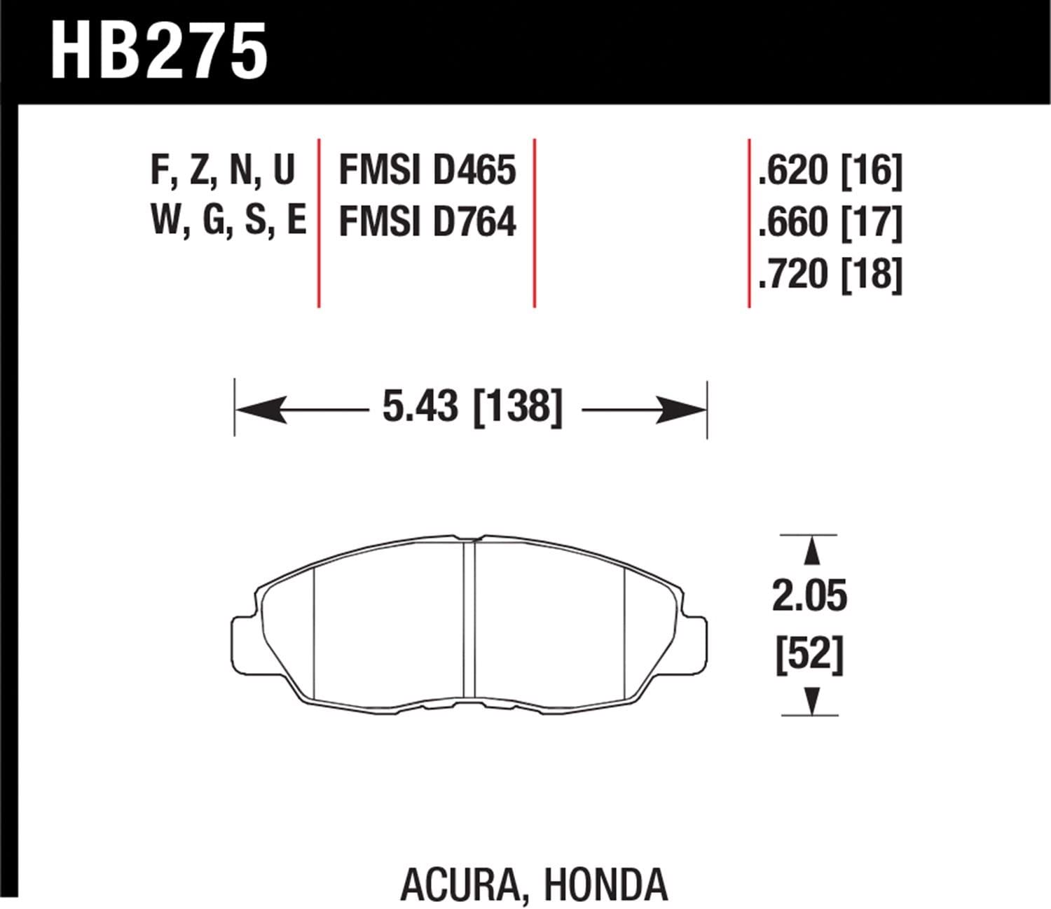 Hawk HB275N.620 - Hawk HP Plus Performance Brake Pads