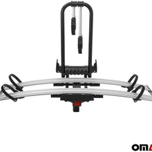 OMAC Auto Accessories Foldable Bike Rack Hitch Mounted | 2 Bicycle Carrier Racks Aadjustable Hitches Suitable for Electric Bikes and Fat Bikes